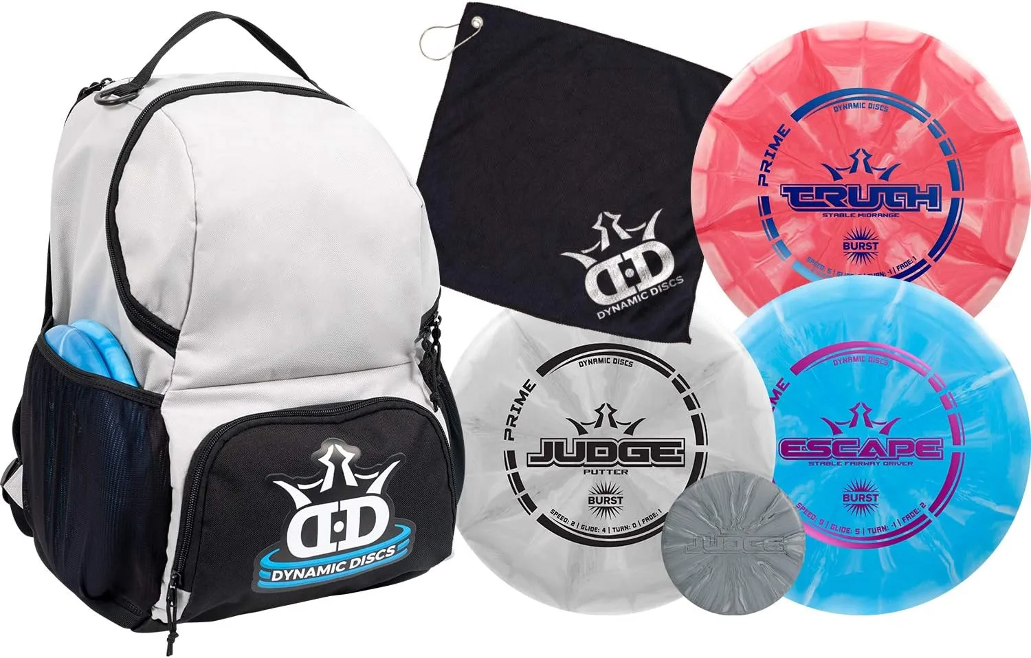 Dynamic Discs Disc Golf Starter Set GrayBlack Cadet Disc Golf Bag Included