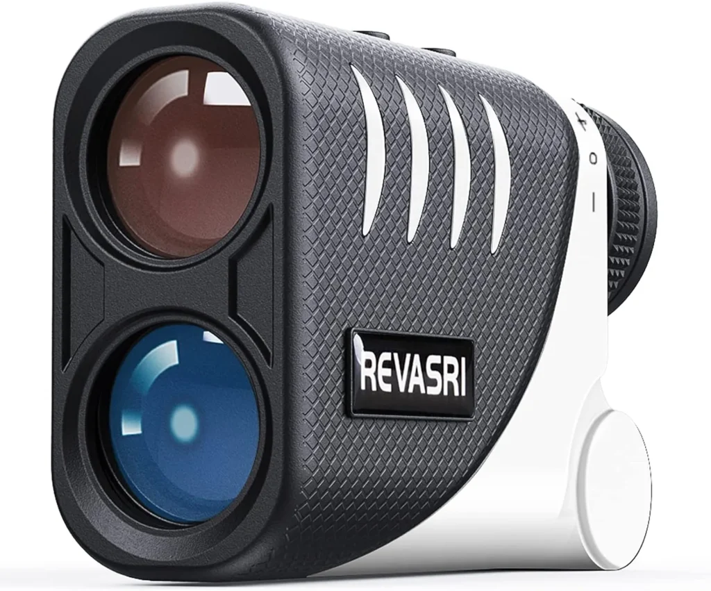 REVASRI Golf & Disc Golf Rangefinder with Slope and Pin Lock, Measure in Feet Yards Meters, 1500 Yards Laser Range Finder for Golfing, Disc Golf, Hunting, Archery, Shooting, with Battery(NF1500)