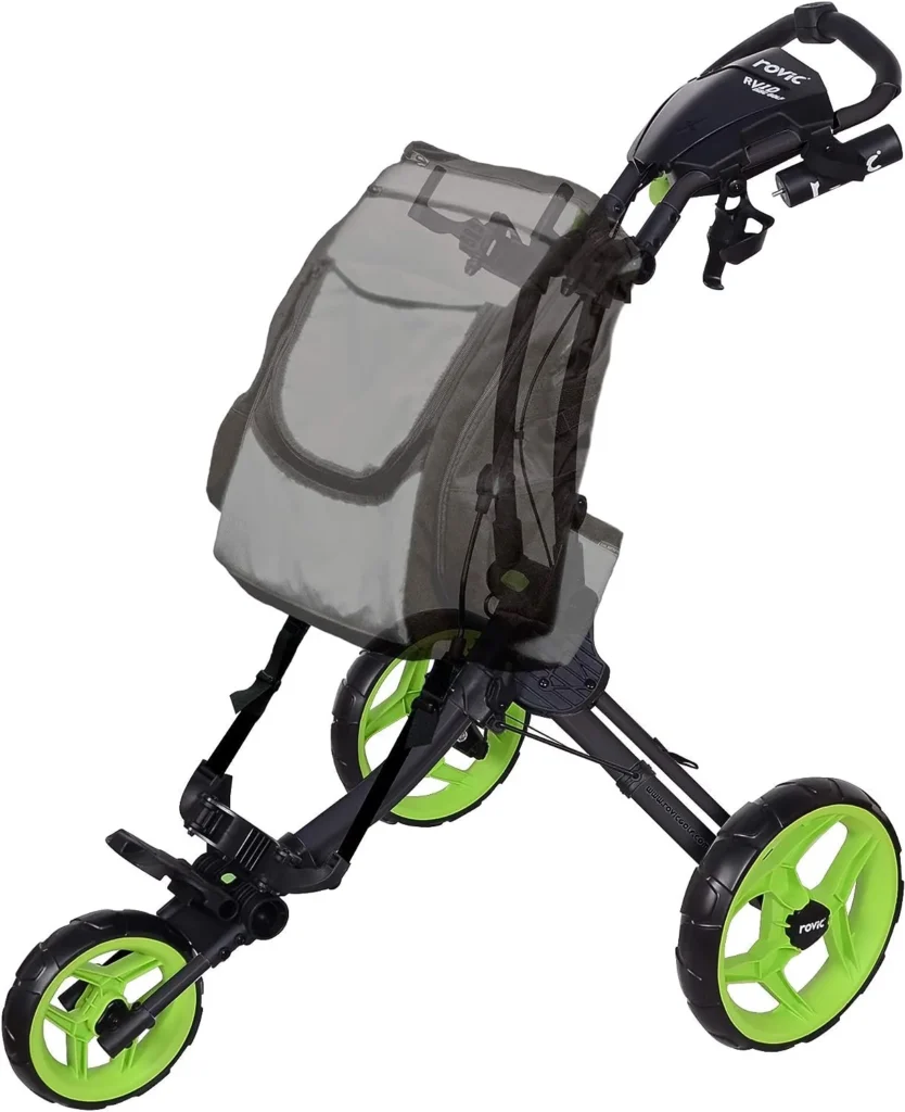 Rovic RV1D 3-Wheel Disc Golf Push Cart